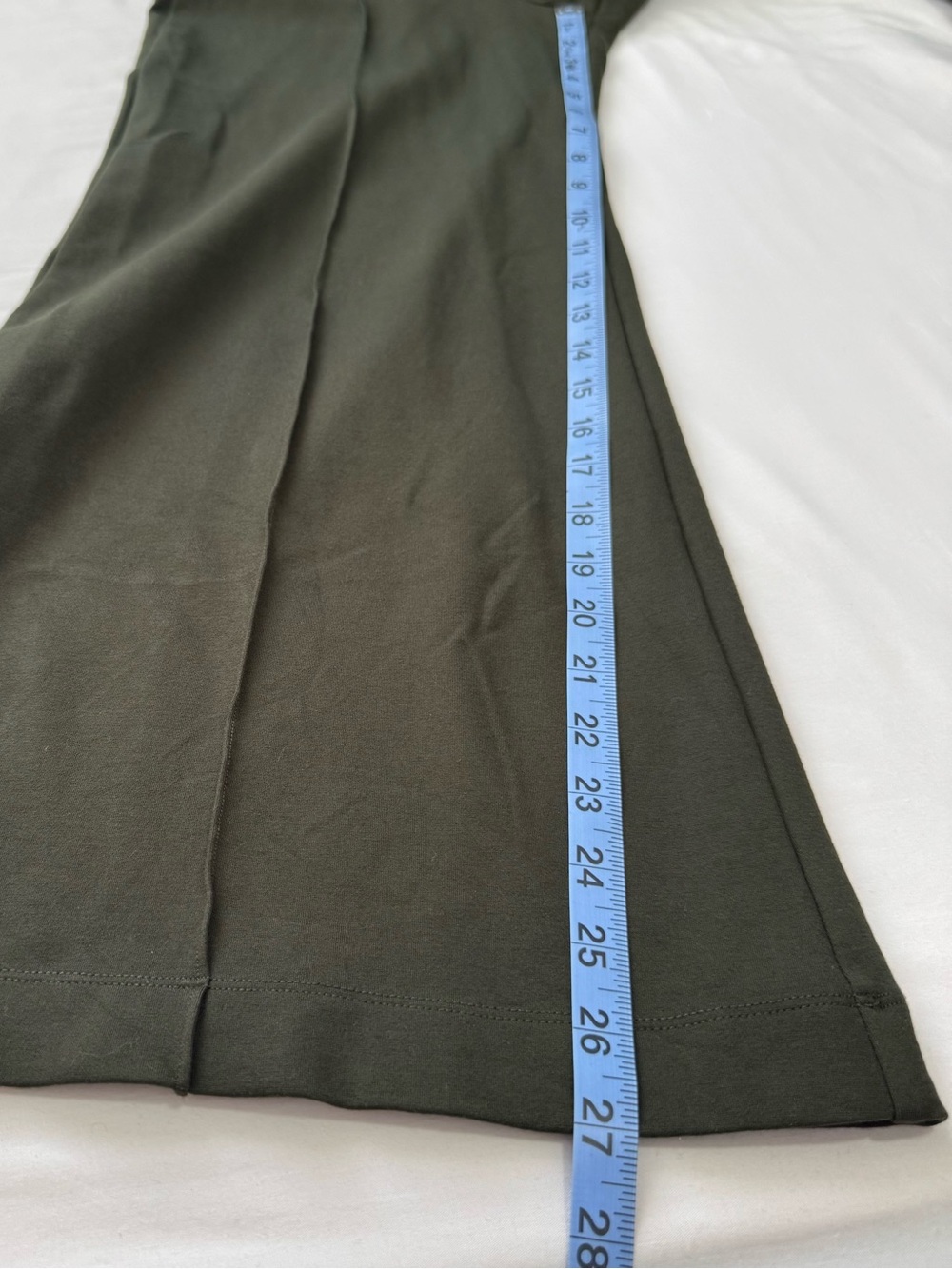 Quince Ultra-Stretch Ponte Super Wide Leg Ankle Pants Small Olive 27” Office - Picture 10 of 10